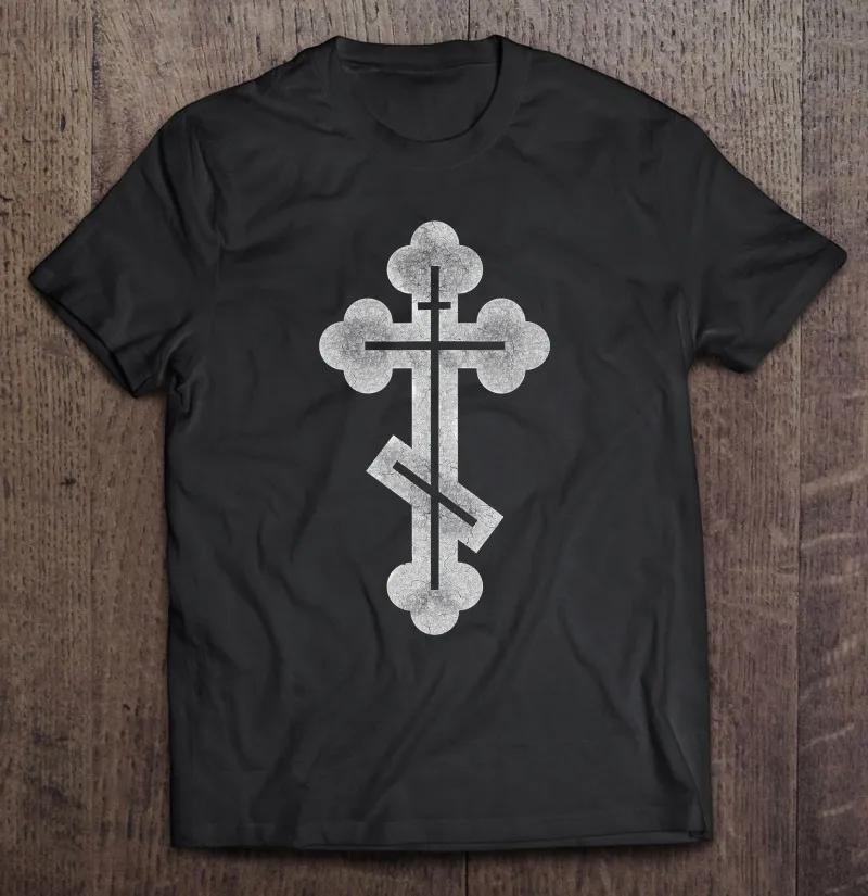

Футболка с православным крестом для мужчин и женщин, рубашка с русским греческим византийским православным крестом, аниме одежда, футболка ...
