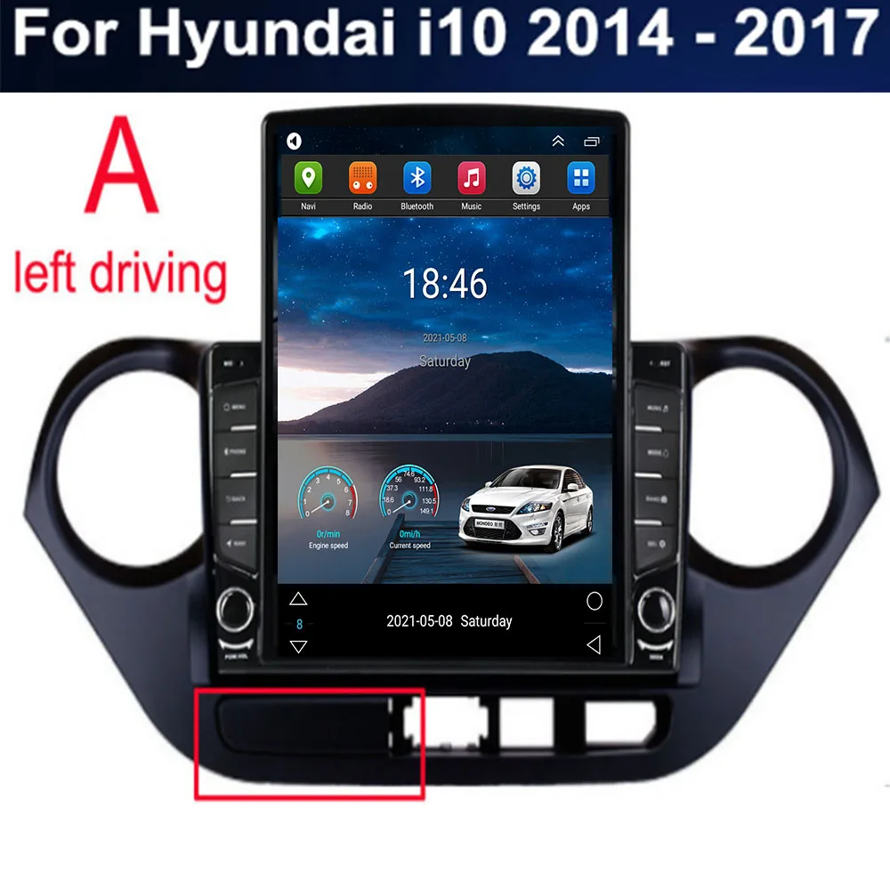 

9.7" Android 12 For Hyundai i10 2014 - 2017-2035 Tesla Type Car Radio Multimedia Video Player Navigation GPS RDS Camera no dvd