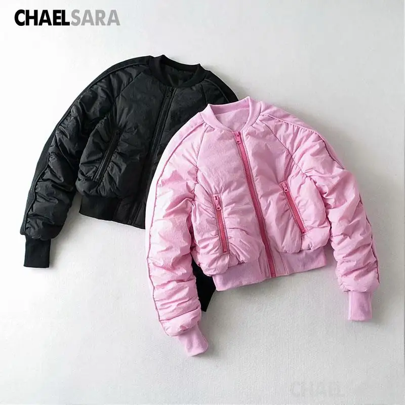 

2022 New Autumn Winter Women Clothing All-Match Pink Sweet And Age-Reducing Fashion Bomber Jacket