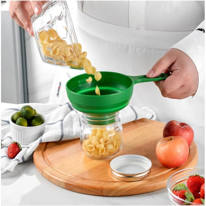 

Funnel Folding For Wide Mouth Jars Spice Funnel Large Canned Jam Telescopic Funnel Kitchen Tools Pp Plastic Food Grade Silicone