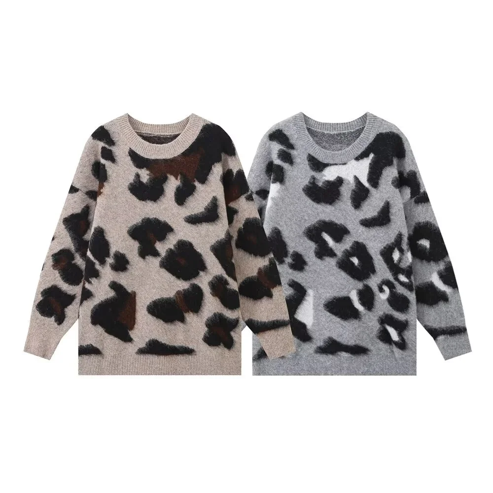Taop&ampZa2024 женский осенне-зимний новый пуловер с имитацией животных свитер