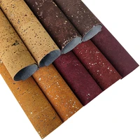 synthetic leather fabric natural cork artificial faux leather fabrics diy soft bags home decoration thin wood grain pu leathers