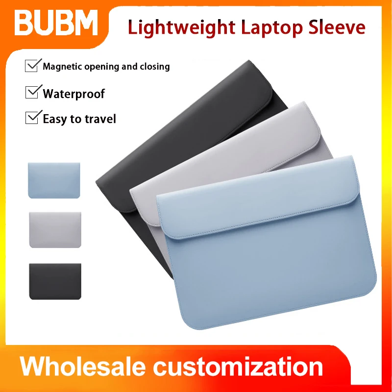 

Laptop Bag Sleeve Case Pouch 12 14 15.6in Cover Bag PU Leather Computer Sleeve Case Notebook Cover For Macbook Huawei Matebook