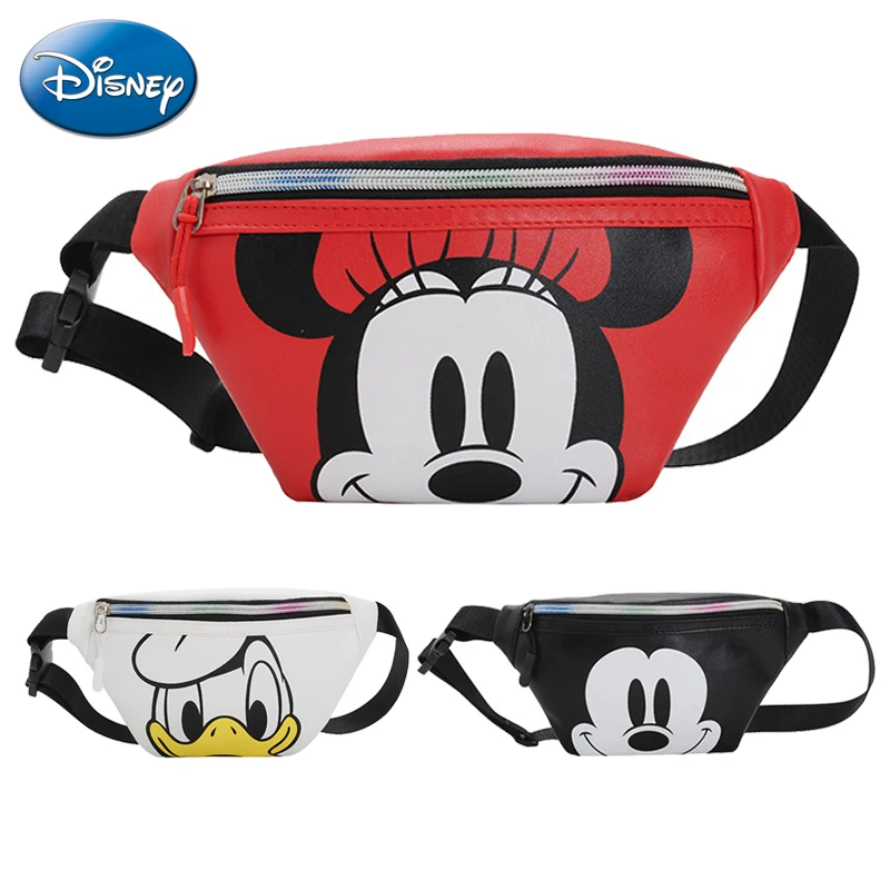 

Kids Bag Spring And Summer Cartoon Mickey Mouse Kindergarten Bag Boys Fashion PU Cute Girl Child Bag Children's Waist Bag