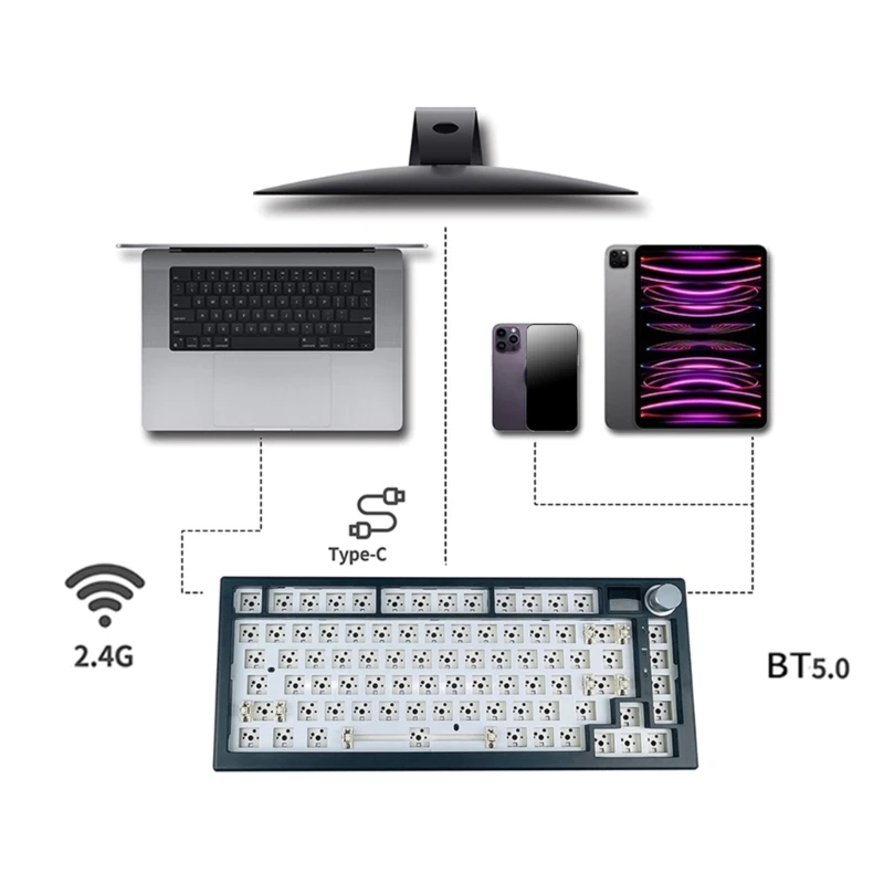 Механическая клавиатура F3KE с 81 клавишами возможностью горячей замены