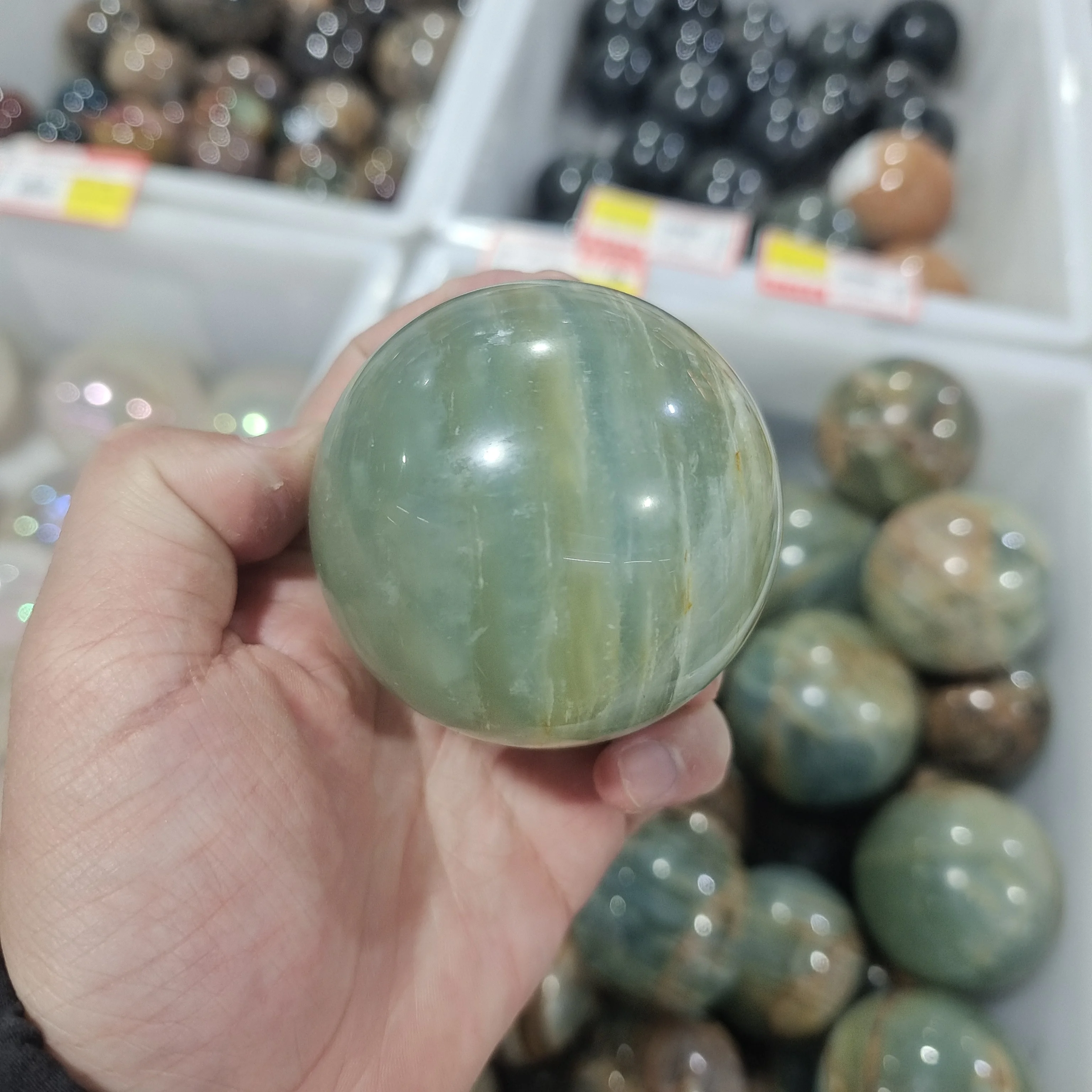 

Natural Blue Lexes Ball Hand Polished Crystal Energy Ore Home Office Decorative Craft Gifts Spiritual Healing Ornaments 1pcs