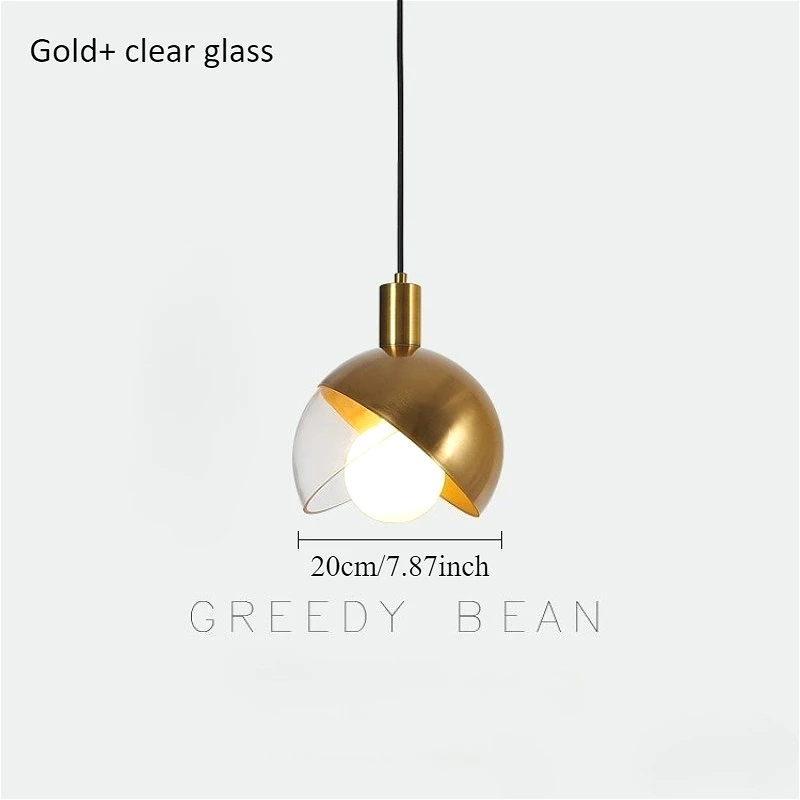 

Подвесной светильник Greedy Bean – современная полукруглая стеклянная люстра в золотом/розово-золотом цвете для освещения столовой, прикроватной зоны, кофейни