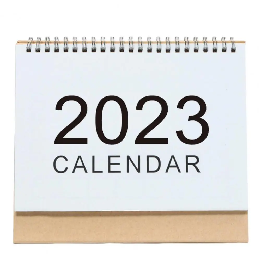 

Portable Home Dorm 2023 Moon Phase Desktop Calendar with Notepad Rectangular 2023 Calendar Clear Printing for Gifts