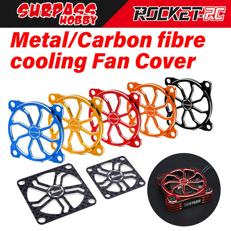 

Surpass Hobby Rocket V2 Metal Cooling Fan Cover 30mm 40mm Cool Fans Carbon Fibre Graphite Aluminium Alloy for Rc Car DC Fan