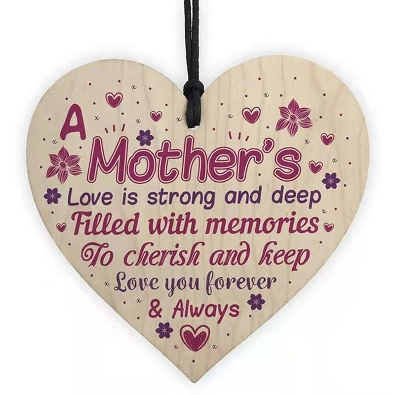 

Happy Mothers Day Wooden Hanging Love Heart Sign Mothers Day Presents Mum Signs Mother's Day Party Decoration DIY Gifts for Mum