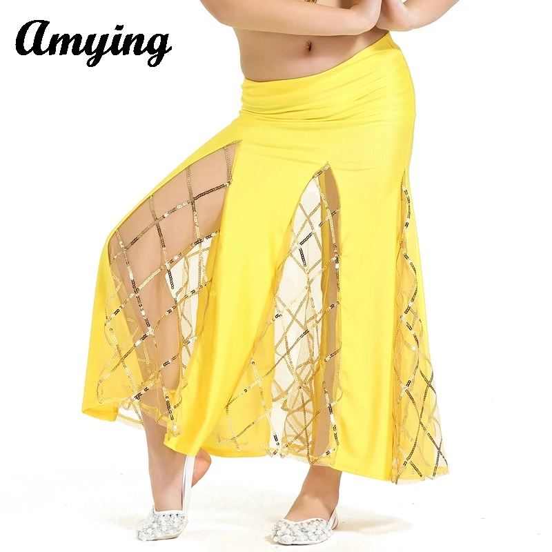 Детская юбка для танца живота детская танцевальная практика длинная с блестками