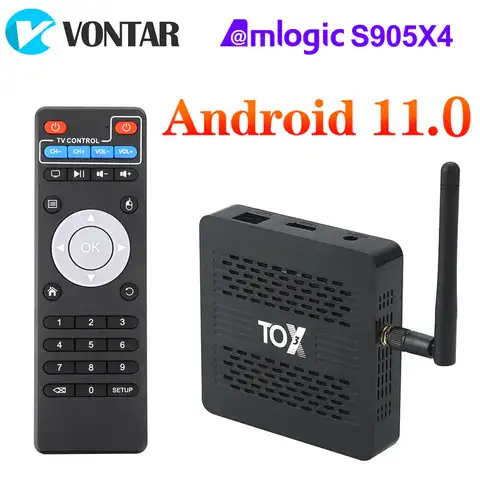 ТВ-приставка TOX3 на Android 11, 4 + 32 ГБ, Amlogic S905X4, Wi-Fi, 2022 м, BT, 4K