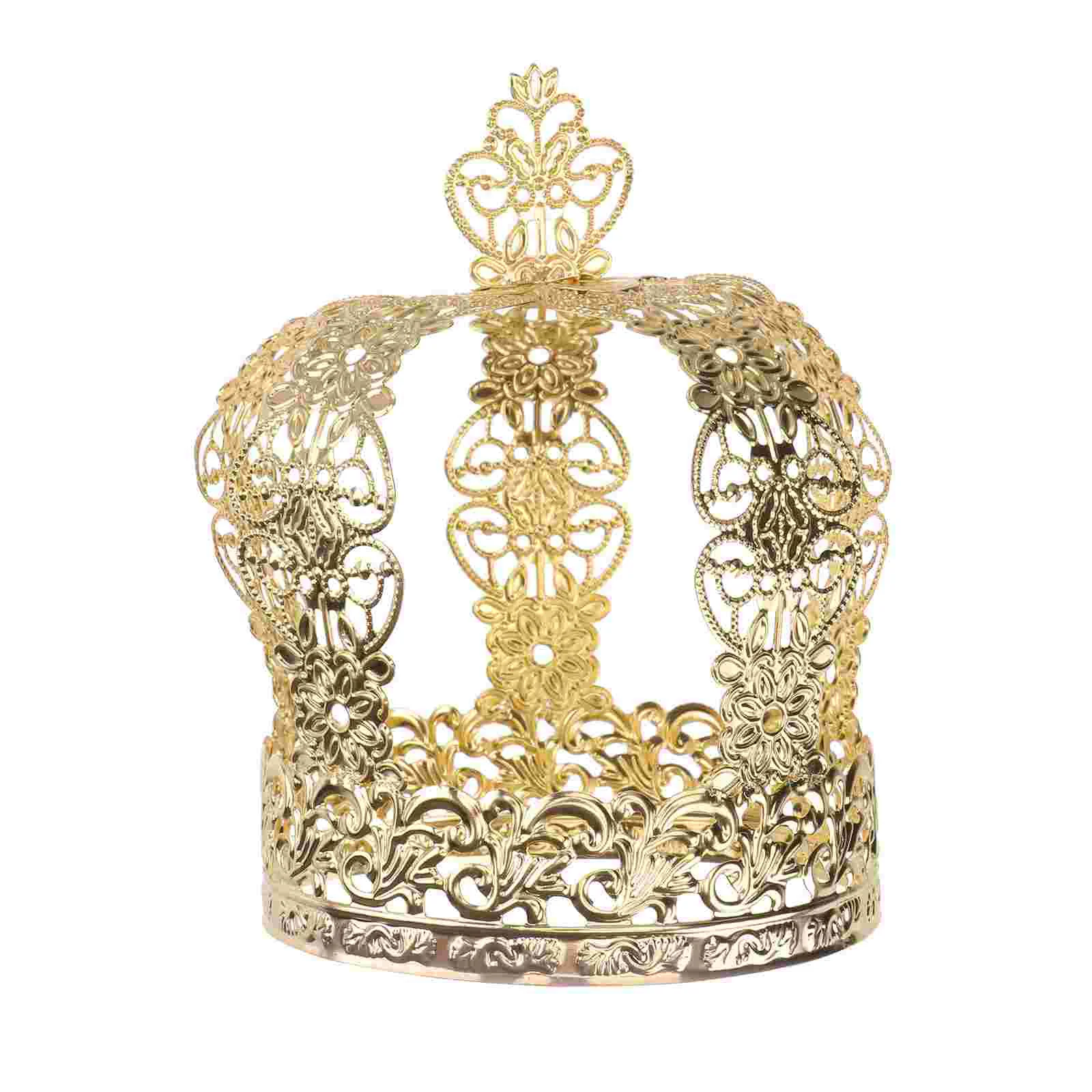 

Gold Birthday Tiara Decorations Girls Wedding Decoration Women Kids Cupcake Party Baby Mini Ornaments Toppers Decorating Tables