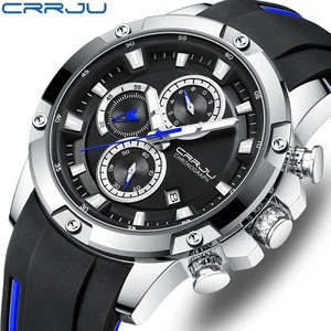 CRRJU Watch for Men Men's Watches Military Analog Chronograph Sport Waterproof Wrist watch Male Luxu