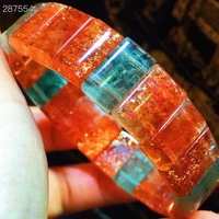 natural gold sunstone strawberry quartz arusha beryl bracelet 15x10 3x4 7mm clear rectangle beads women men aaaaaaa