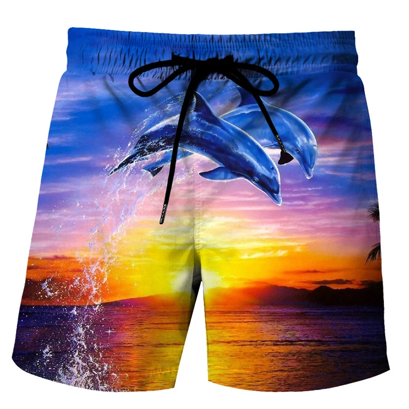 

Delphinidae Octopus Beach Shorts Men's 2022 Fashion Casual Sea Animal 3D Printed Swim Shorts Spain Free Shipping