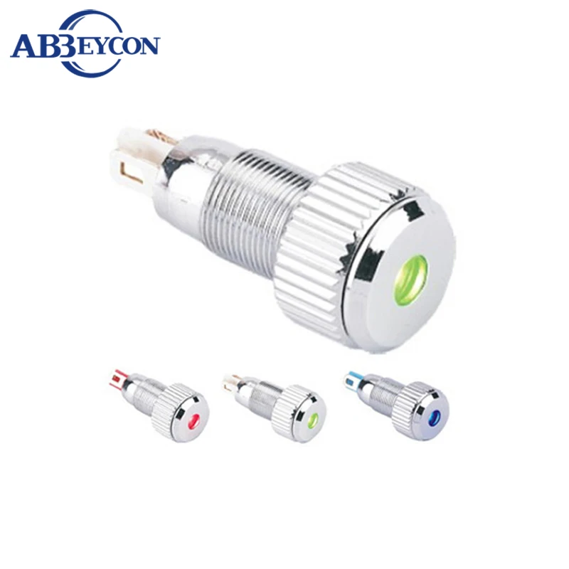 

ABBEYCON 3V/6V/12V/24V/36V dot lighted waterproof stainless steel 10mm Indicator signal lamp