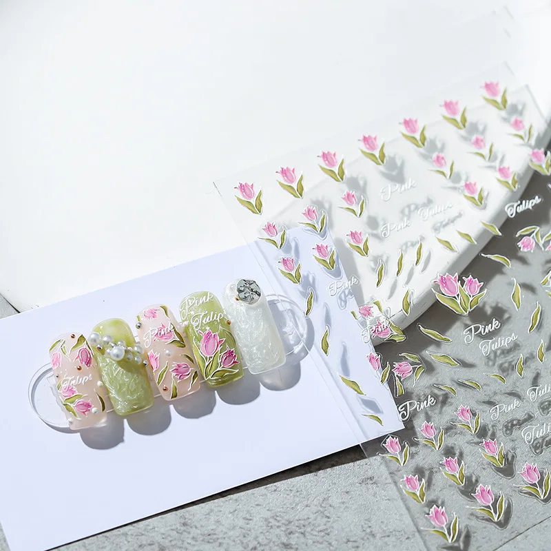 

New craft three-dimensional thin tough manicure stickers back glue nail stickers nail manicure ornaments