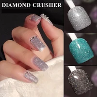 12color super shiny diamond flash series nail gel polish soak off uv gel varnish glitter nail art gel diy manicures