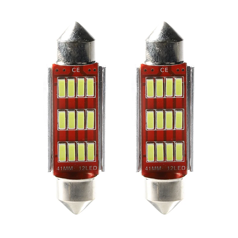 

2PCS Innen Licht Weiß 31mm 36mm 39mm 41mm Auto Girlande Lichter C5W C10W 4014 LED CANBUS Auto Innen Dome Lampe Lesen Birne