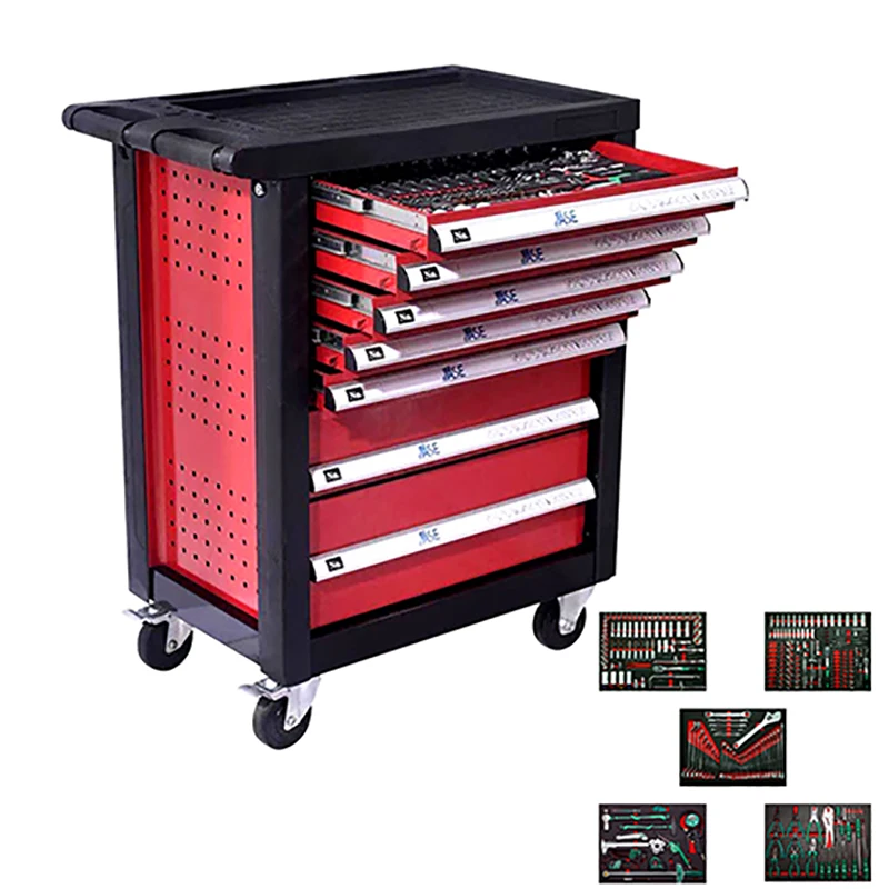 

Garage Workshop Toolbox With Car Repair Toolbox 352Pcs Tool Set Rolling Box Heavy Duty 7 Drawers Tool Cabinet Trolley