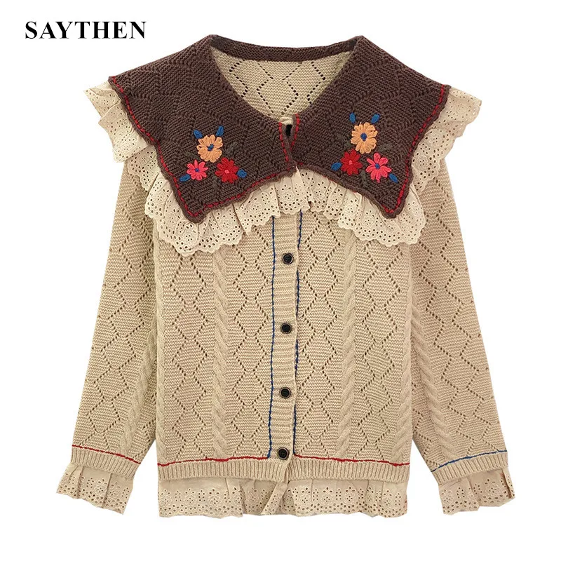 SAYTHEN милый весенне-летний вязаный кардиган в японском стиле Женский дизайнерский