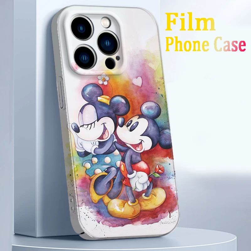 

Disney Mickey Minnie Luxury Phone Case For Apple iPhone 14 13 12 Mini 11 XS Pro Max X XR 8 7 Plus SE Feilin Film Hard Cover