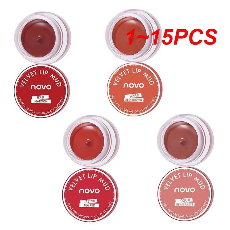 

1~15PCS 4 Colors Canned Lip Mud Waterproof Sweat-proof Lasting Moisturizing Lip Cosmetics Velvet Matte Non-stick Cup Lip Glaze