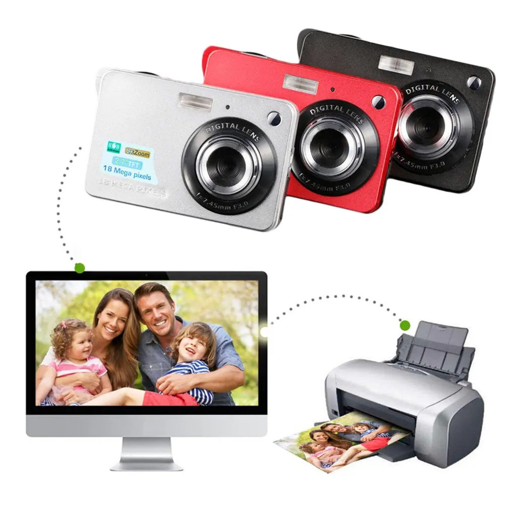 

2,7 дюймовый TFT ЖК-дисплей 18 МП 720P 8-кратный зум HD Цифровая камера стабилизатор видео CMOS микро камера подарок для детей