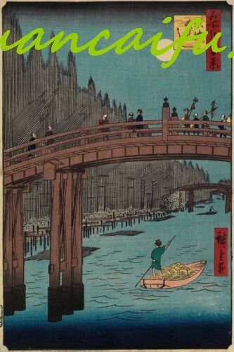 Винтажное японское художественное изображение SJKY бамбуковый мост Киобаши