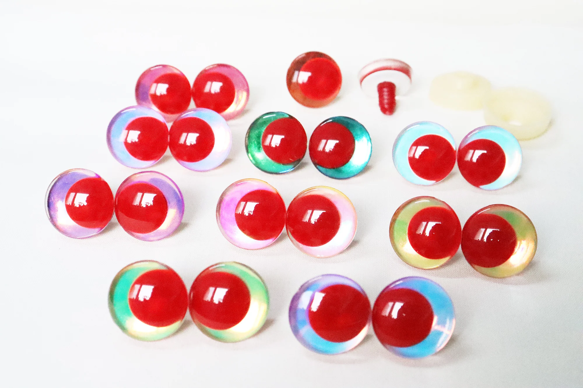 lalka pluszowa diy findings 14mm do 35mm czerwony źrenic 3D COMICAL ROUND GLITTER TOY EYES z twardą podkładką pluszowej lalki -HC10-10pairs