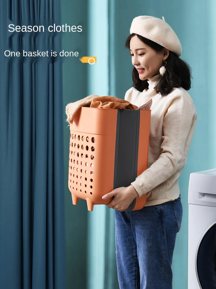 Laundry basket foldable laundry basket household non perforated wall hanging toilet laundry basket