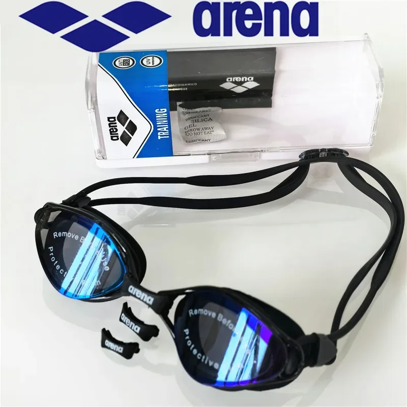 Фото Профессиональные водонепроницаемые и противотуманные очки для плавания ARENA с высокой четкостью обзора и силиконовая шапочка для плавания №5