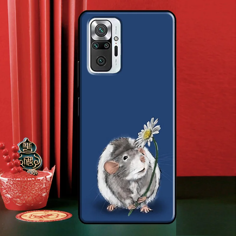 Симпатичный мультяшный чехол The Peeking Rat для Xiaomi Redmi Note 11 Pro Plus 10 8 9 10S 9S 9C 9T | Мобильные