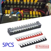 distribution terminal block 15pcs barrier strips universal 12 points clear auto electrical marine power bus bar
