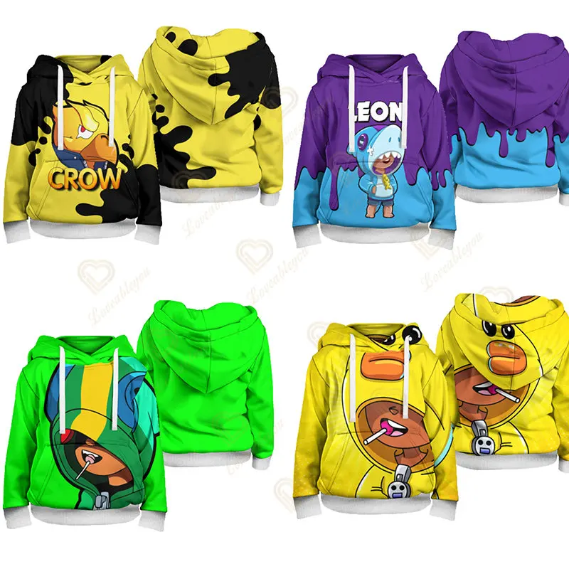 

Anime Cosplay Costumes Shark Leon Crow Children Wear Hoodie Shooting Game 3d Sweatshirt Boys Girls Tops Hoodies Teen Clothes