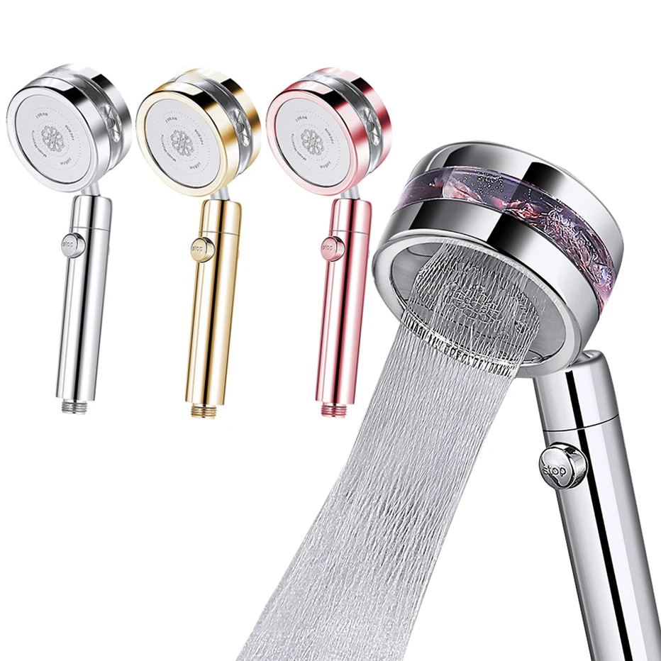 

Turbo High Pressure Showerhead Handheld with ON/OFF Switch Shower Head 360 Degree Rotating Water Saving Shower Head