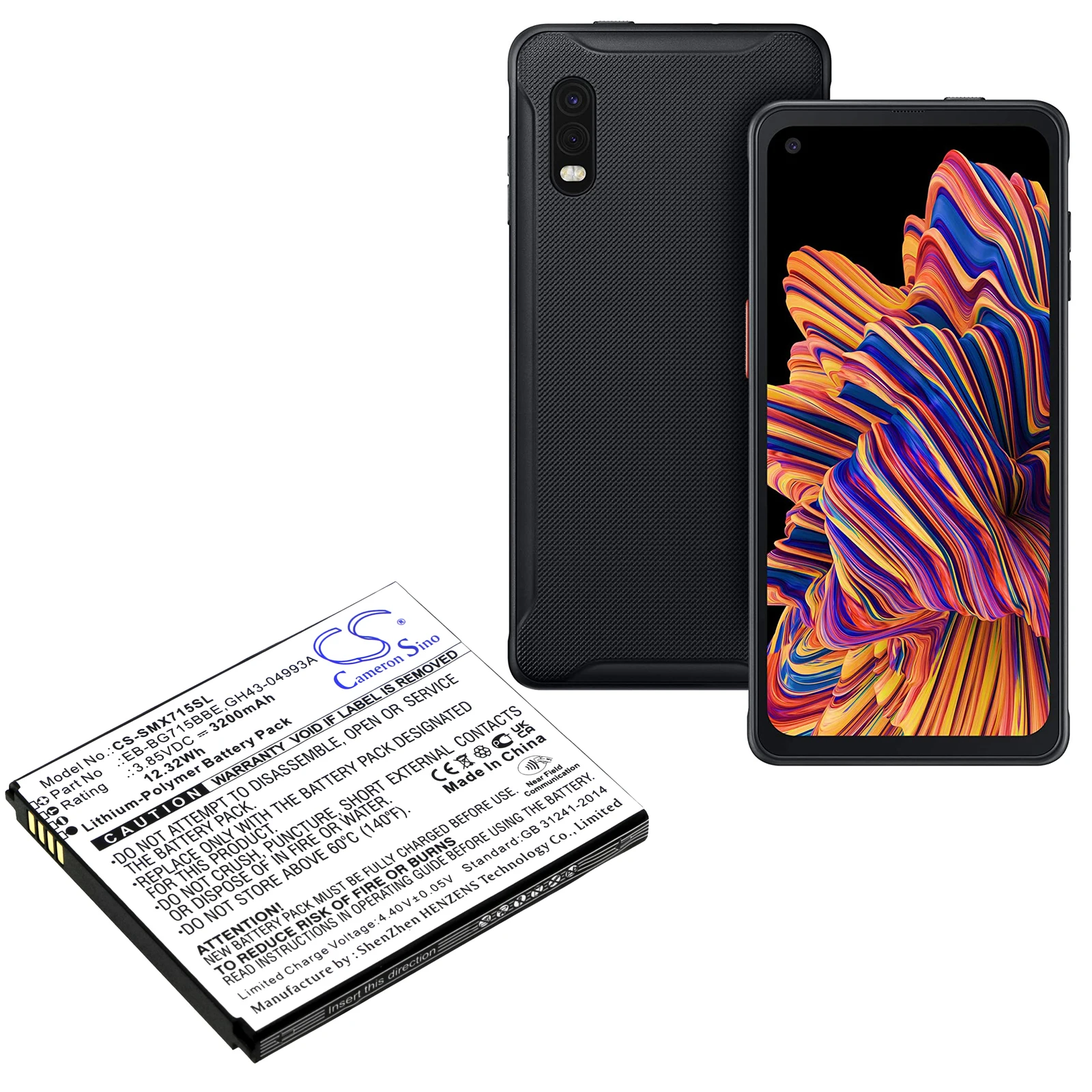 Литий-полимерный аккумулятор для Samsung 3.85V 3200mAh Совместимые модели: Galaxy Xcover Pro, SM-G715, SM-G715FNDS, SM-G715U (art.: 3920ce8a5aa3d) - 3920ce8a5aa3d