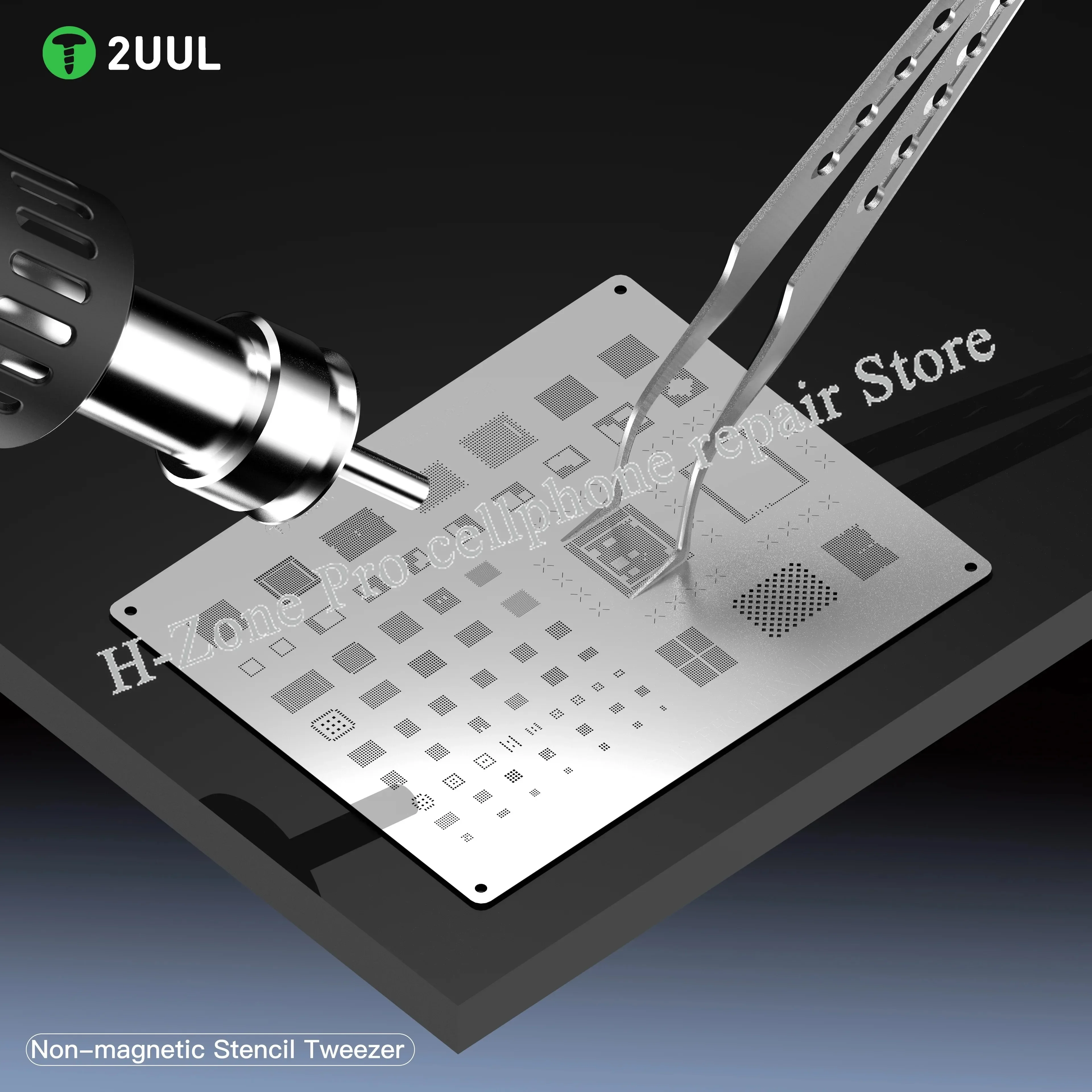 2UUL TW21 TW22 Немагнитный нержавеющий полый трафаретный пинцет для пайки печатных