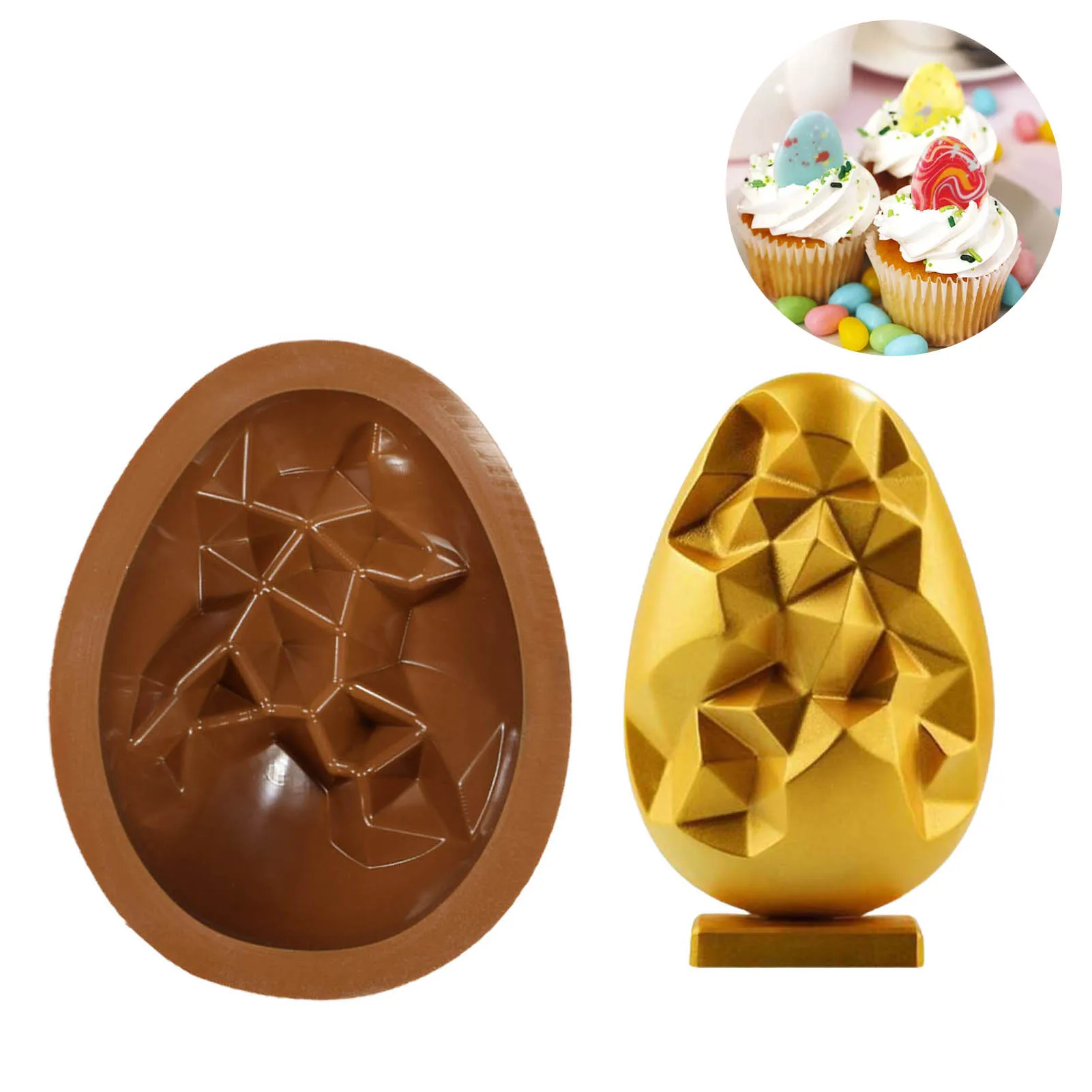 

3D Easter Egg Chocolate Mold DIY Silicone Mousse Moulds Creative Chocolate Baking Confectionery Pastry Cake Baking Tool