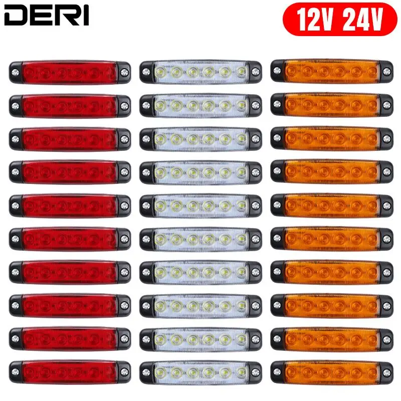 

Светодиодные боковые габаритные огни для прицепа, 10 шт., 12 В, 24 В, габаритные Световые индикаторы, ночники, фонари поворотников для грузовиков, фургонов, автобусов