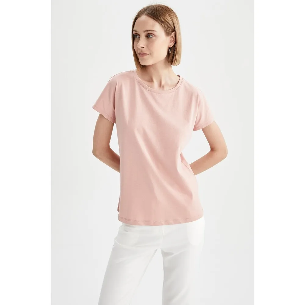 

Regular Fit Cycling Collar Basic Short-Sleeve T-Shirt T Shirt Y2K Top Nostalgic Summer Women T-Shirt Anime Bluz