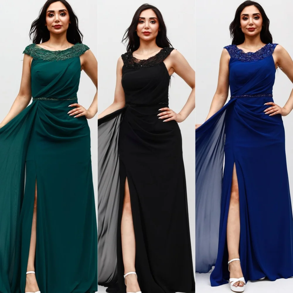 Индивидуальные пасторальные шифоновые плиссированные платья-миди с круглым