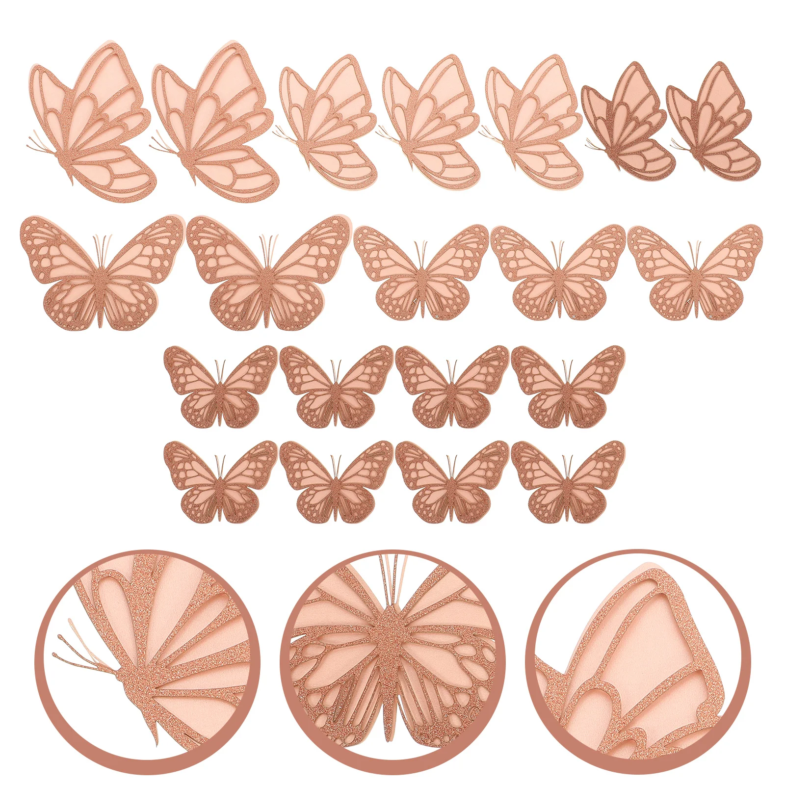 

20 Pcs Butterflies Wall Stickers Decor Hollow Out Paper Decorative Butterfly