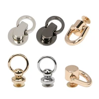 4pcs metal leather bag rotating head belt ring bag clothes screw install tools buckle ring removable hardware sewing accessories