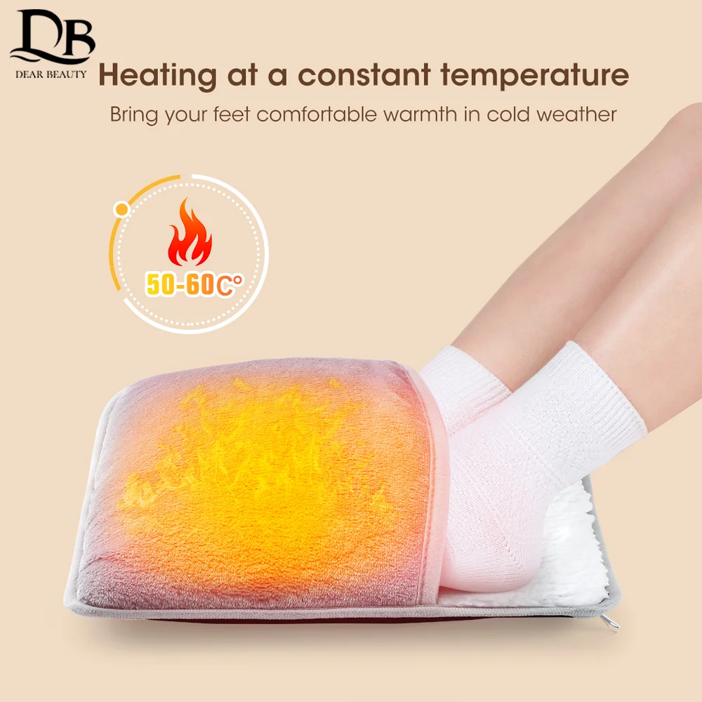 

Winter Electric Foot Heating Pad USB Heating Slippers Washable Household Foot Warmer Heater 30cm Soft Plush Foot Warming Mat