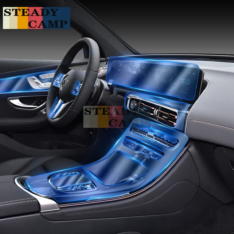 

For Mercedes Benz EQC 350 400 2020-2022Car Interior Center console Transparent TPU Protective film Anti-scratch Accessorie Refit