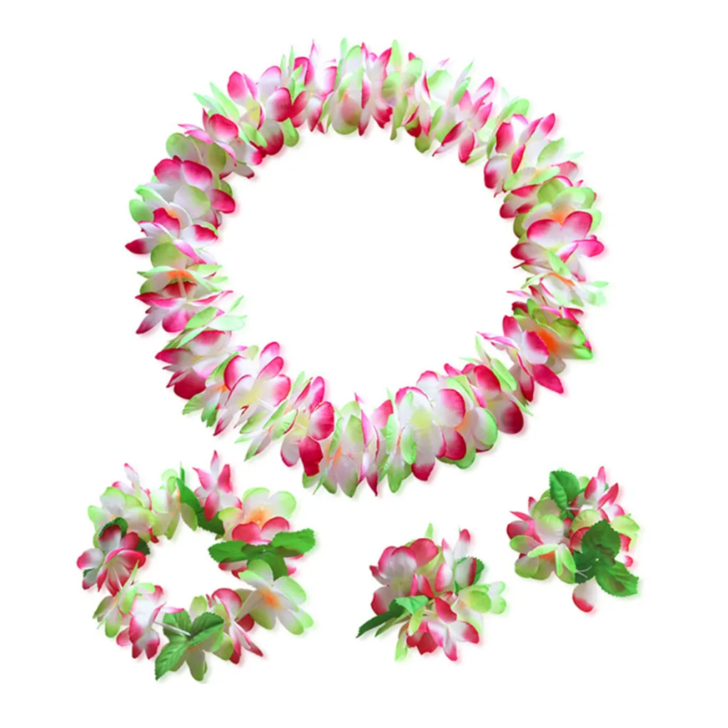 

Украшения для гававечерние, Пляжное ожерелье с цветами для взрослых, венок, Гавайские детские пляжные принадлежности для девочек на день ро...