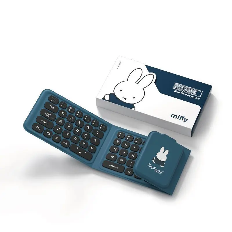 Фото Новая Bluetooth-клавиатура Miffy: высококачественная, бесшумная, креативная, простая, складная, портативная, для планшетов, в подарок №4