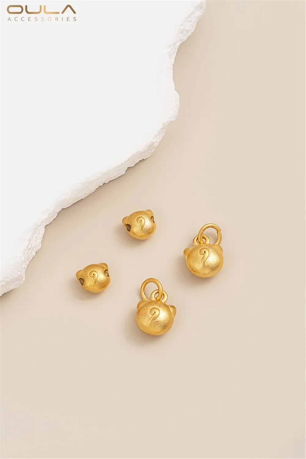 14-каратное позолоченное покрытие аксессуары круглая голова кошки через